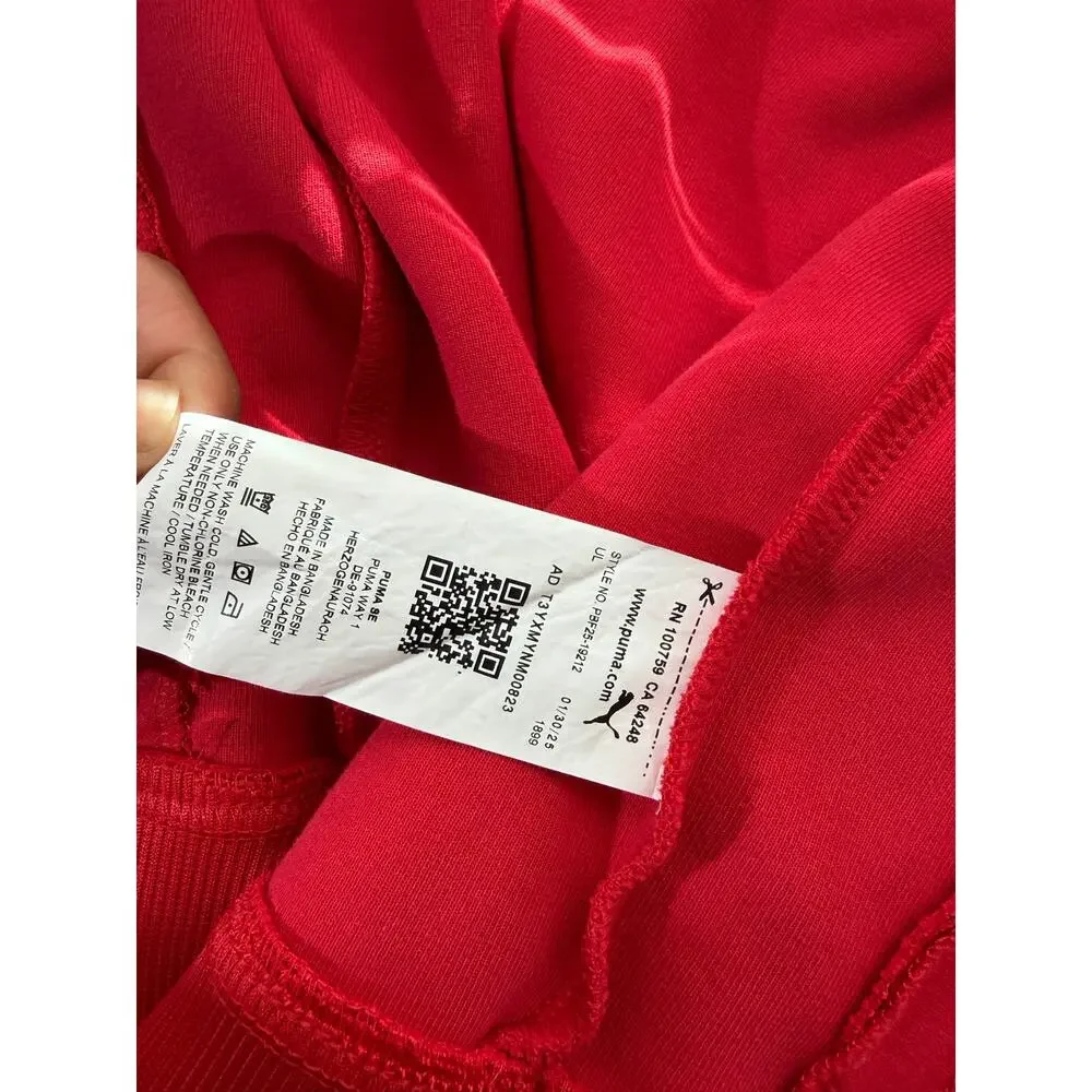 Puma Kids Youth L Red White Full-Zip Track Jacket Colorblock Zip Pockets